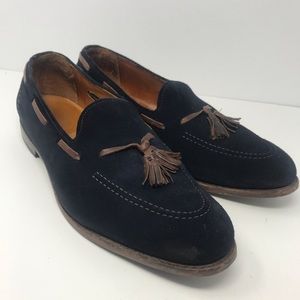 Allen Edmonds Acheson Suede Loafers Dress Shoes with Tassel Navy Blue Men’s 13